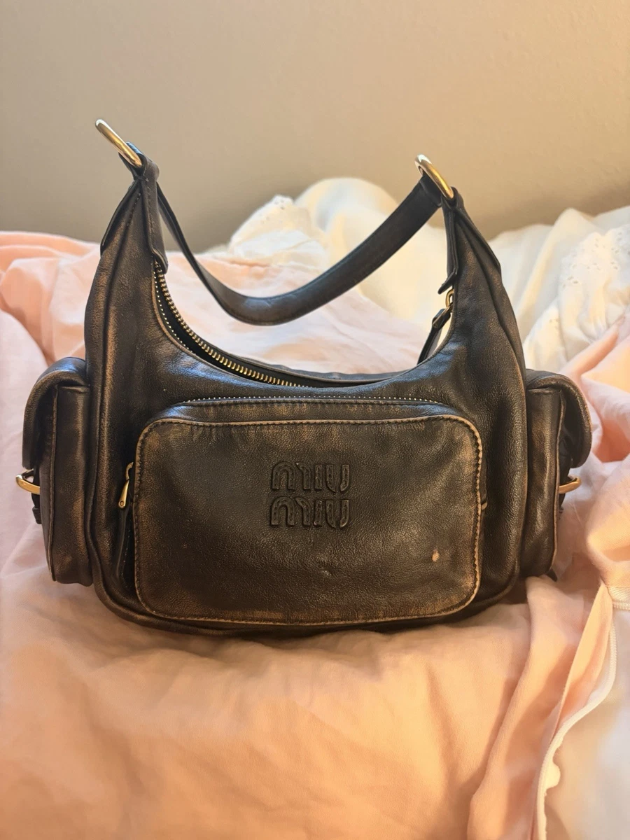 Miu Miu Buckle Leather Exterior Bags & Handbags for Women for sale
