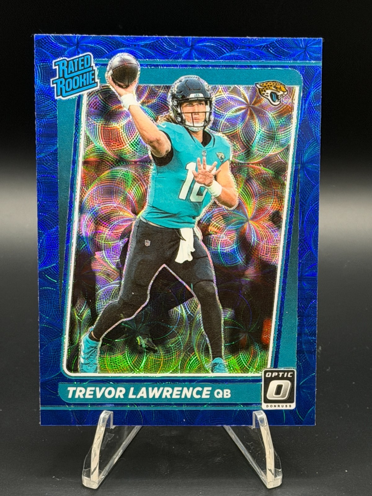 2021 Donruss Optic Rated Rookie Blue Scope Prizm #201 Trevor Lawrence