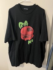 Acne Studios 23SS Black Enrik Burger Oversized Face Tee T-Shirt S/M Men 25.5x30