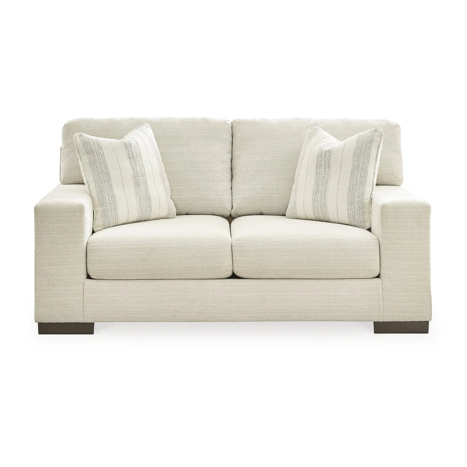 Sofá loveseat de abedul con diseño exclusivo de Ashley Maggie con almohadas decorativas Foto 2 de 2