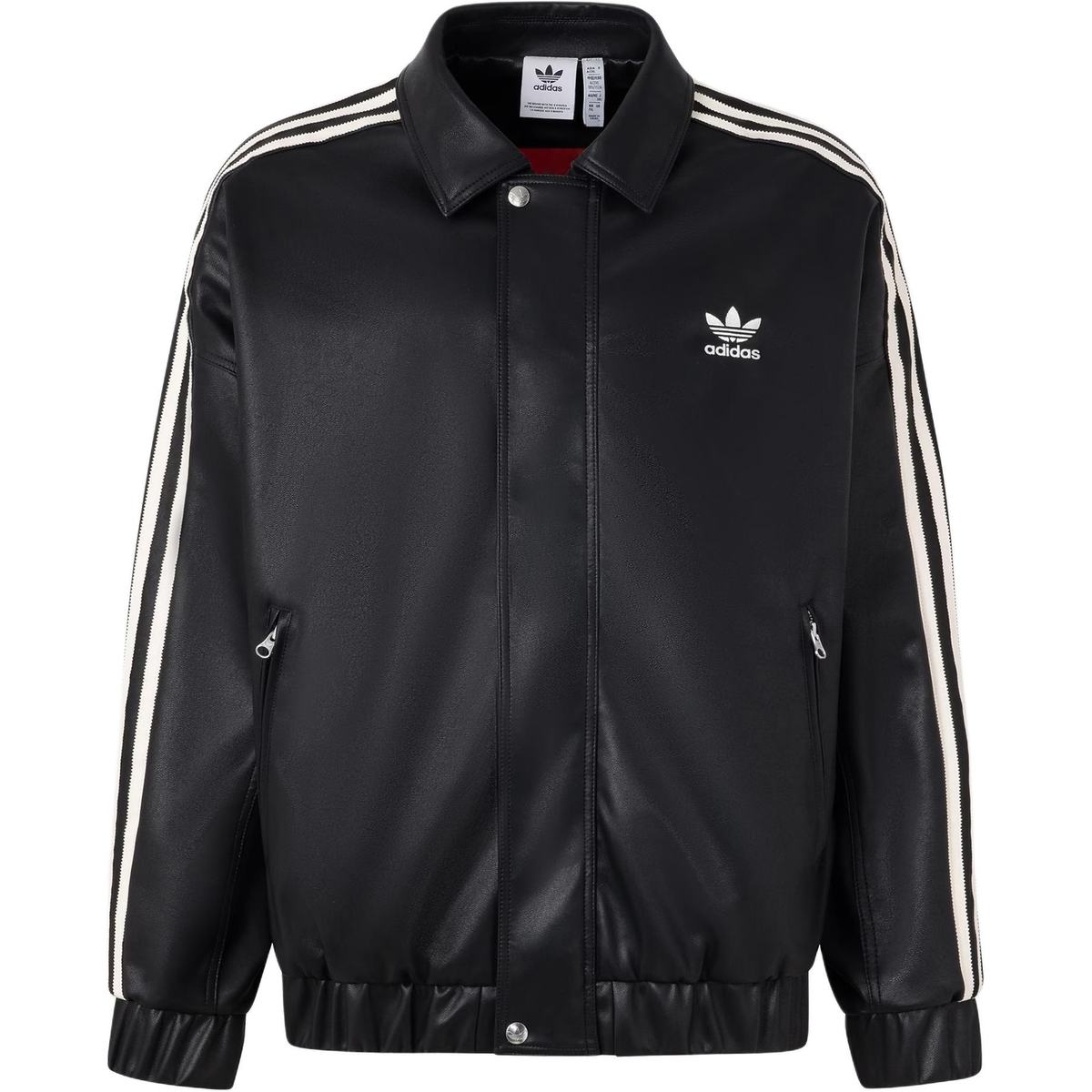 adidasフェイクレザージャケット アディダスフェイクレザージャケット adidas LEATHER TRACK JACKET