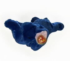 Peanut the Elephant Royal Blue 1998 Ty Beanie Baby Buddies Very Rare Large Plush