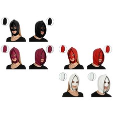 Adults Mask Stage Show Headgear Halloween Face Cover Lace-Up Head Hood Cosplay