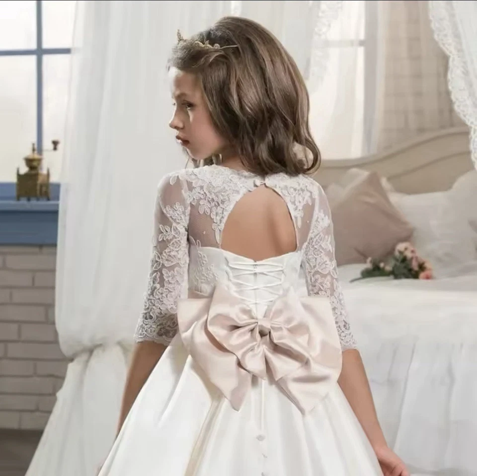 Flower Girl Princess Party Wedding Graduation Formal Holy Communion Dress 8-9Y - Image 3 of 4