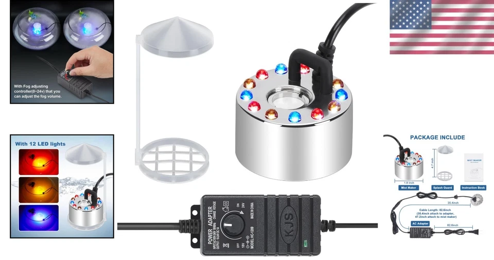 可调式350毫升/小时雾化器带LED照明-适合假日显示器 — 第 2/4 张图片