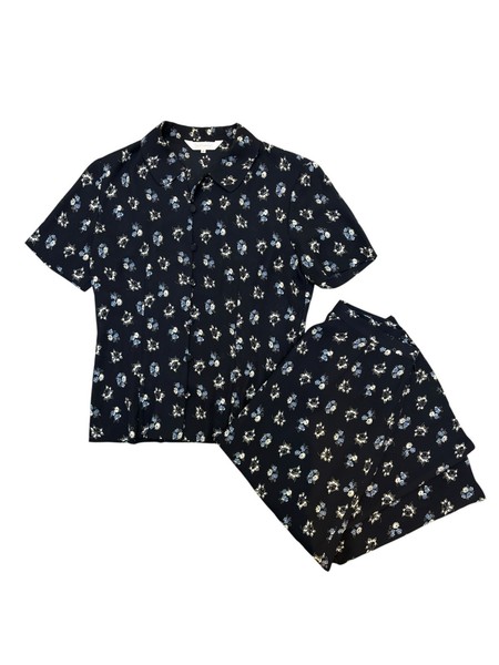 Vintage BURBERRY Seide zweiteiliges Rock Set Blumenmuster 1990er FR40 Small
