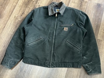 Vintage Carhartt Canvas Blanket Detroit Jacket Mens J97 MOS Green MOSS Sz Medium