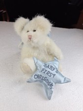 Boyds Baby's First Christmas Angel Bear Ornament 2001 Jointed PLUSH 5  DV98