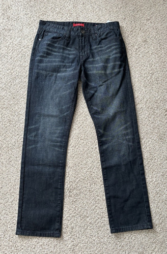 Guess Jeans Mens Size 31x30 Blue Ultra Slim McCrae Fit Dark Wash Cool Whiskers