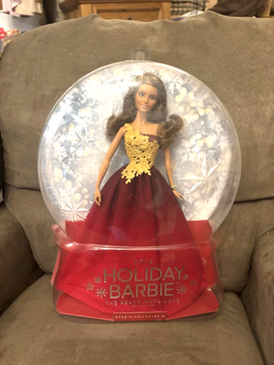 Mattel Barbie 2016 Holiday Collector Edition Doll Red Gold Dress Christmas  NEW