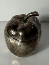 Weidlich Brothers W.B. MFG CO 141 Silver Plated Apple Shaped Jar w/ Lid VTG