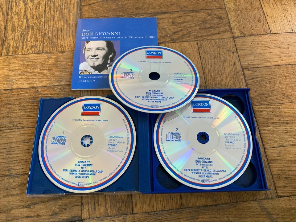 Mozart: Don Giovanni Siepi Danco Della Casa Krips Wiener Philharmoniker 3 CD Set - Imagem 2 de 3