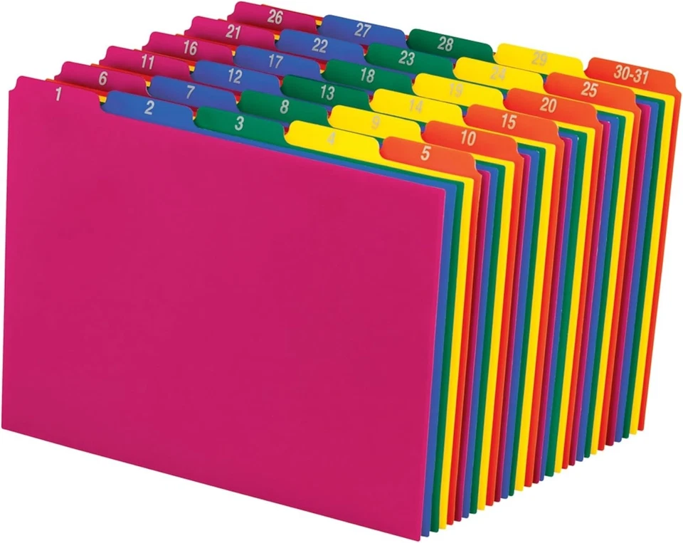 Vibrant Daily Top Tab File Guides, Polypropylene, Set of 31 - Image 4 of 4