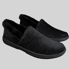 Vionic Clare Slippers Womens 8 Black Faux Fur Arch Support Cozy Slip On NWOB