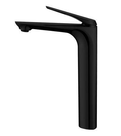 Matt Black Round Flick High Rise Basin Mixer - Picture 1 of 2