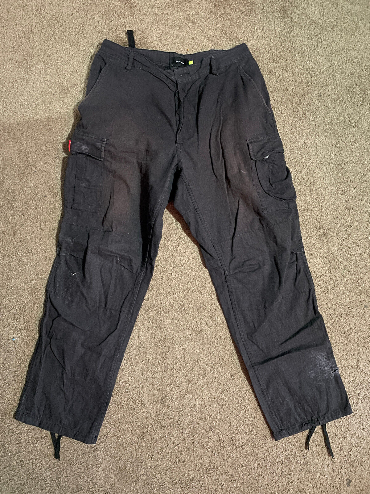 Artform Rip Stop Cargo Black Red Pants - Size L -… - image 1