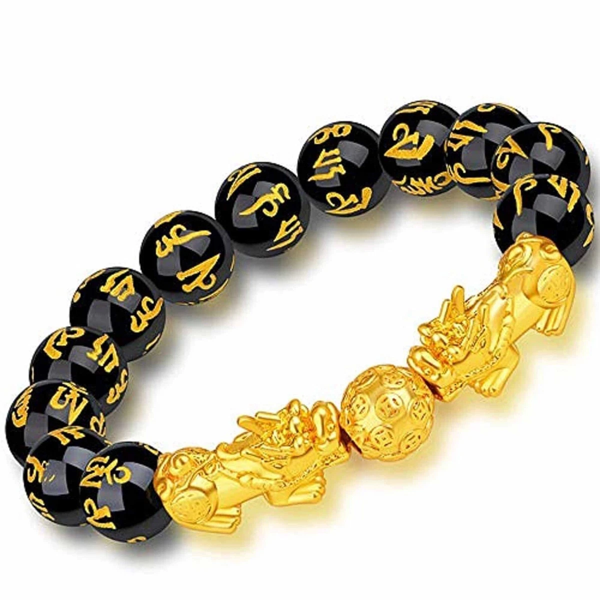 men bracelet Imitation Black Stone Buddhism Prayer Beads Bracelets Om Mani  Padme Hum Bangle for Men Women - Walmart.com