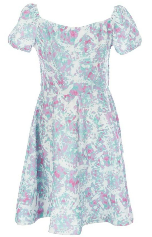 Vestido Honey & Rosie para Niña Grande Texturizado Tie-Dye Calce Ajustado y Acampanado-Talla-12 14 Foto 2 de 4