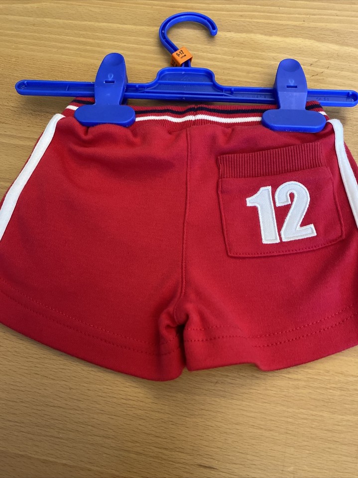 baby boys clothes 612 months Lonsdale Red Poly Cotton Elasticated