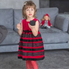 The Children  s Place Red Velvet Formal Dress Size 6 to 9 Months