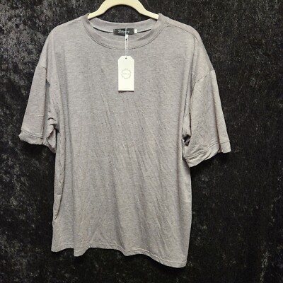Lillusory womens gray Soft oversized crew neck Tshirt size Large 