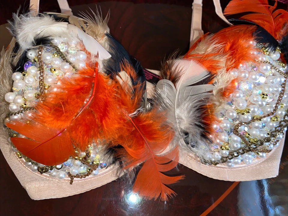 Sutiã preto fúcsia Yelena Carnaval Dançarina Africana Fantasia Tamanho 36B Fio Mardi - Imagem 2 de 4