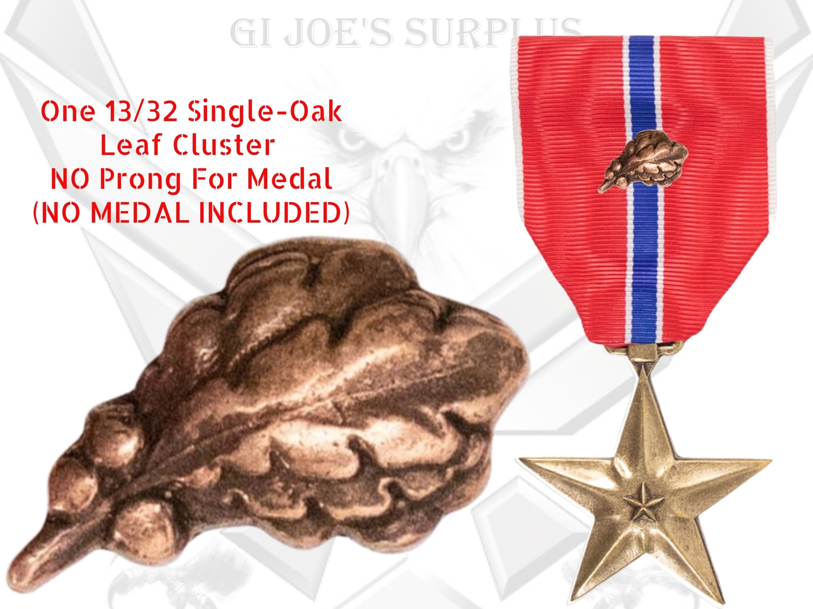 No Prong Large Single Bronze 13/32 Oak Leaf Cluster OLC Device Ribbons ...
