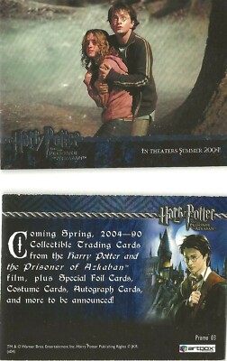 HARRY POTTER THE PRISONER OF AZKABAN 03 PROMO CARD 03 BY ARTBOX | eBay