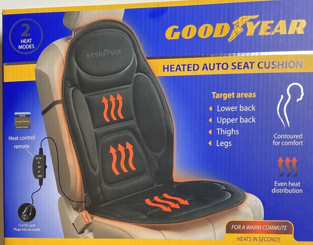 Goodyear Heated Universal Fit Automotive Seat Cover Cushion 12v eBay