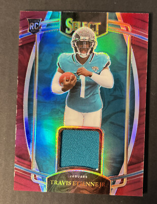 Travis Etienne 2021-22 Panini Select Prizm Patch RSW-TET Jersey RC Jaguars