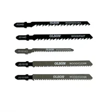 OLSON Jigsaw Blades 5PCS - Wood Cutter Specialty Blades Pack, T-Shank (JG1000)