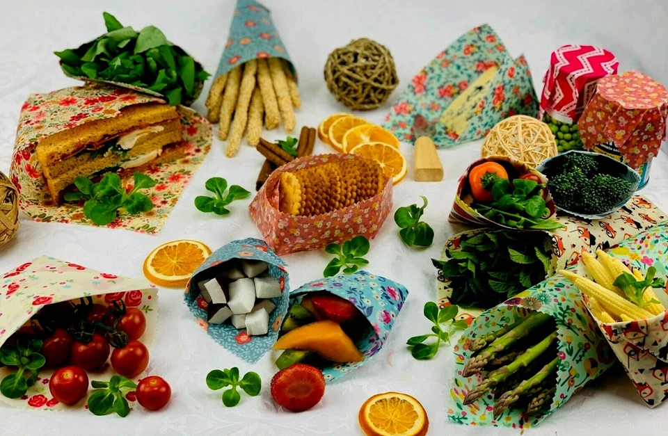 🦊 Натуральный органический пчелиный воск пищевая упаковка - размер большой (30x30,30x30) набор из 2 - Изображение 2 из 2