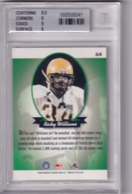Ricky Williams HS 2000 Donruss Preferred #64 BGS 8.5 Patrick Henry