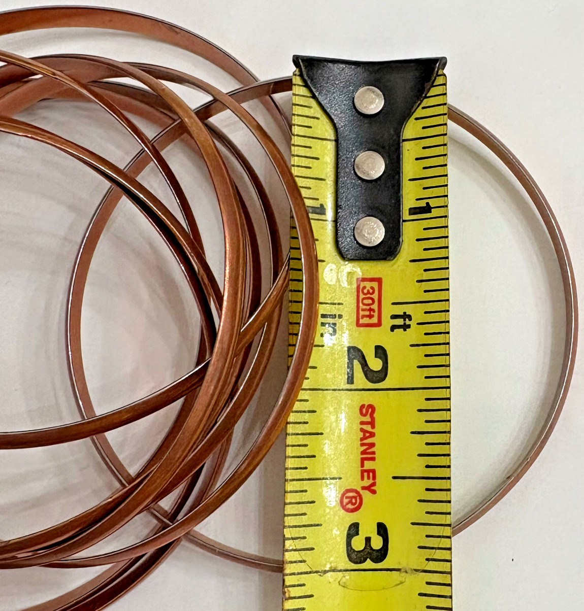 Solid COPPER Bangle bracelets Nine interlocking T… - image 5