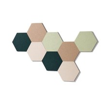 8 Pcs Self Adhesive Felt Bulletin Board Tiles Hexagon Pin Boards Green