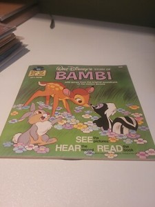 Walt Disney's Story of Bambi Book and Record 7" 33 1/3RPM Disneyland 1977 #309