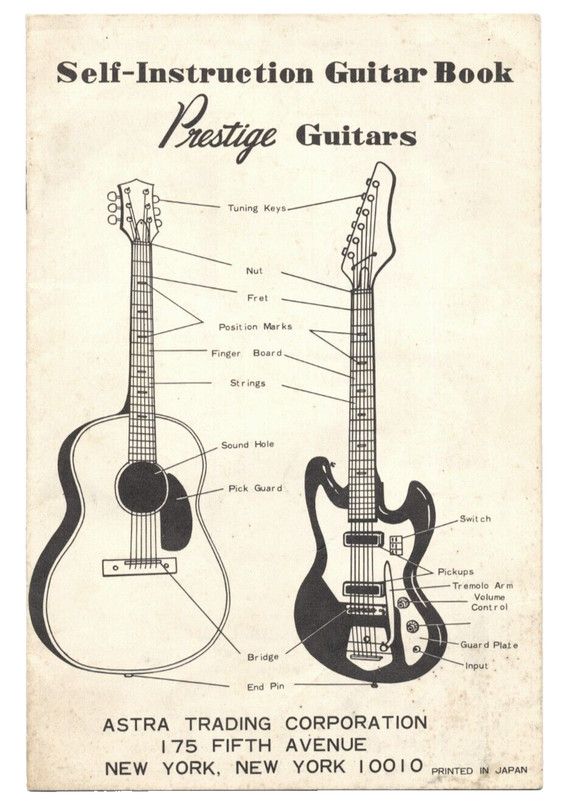 Vtg PRESTIGE GUITARS Self Instruction GUITAR Playing Booklet Astra Trading NY