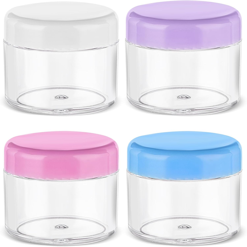 4 Pcs Plastic Cosmetic Jars with Lids Spatula Travel Cream Jars for Toiletries R