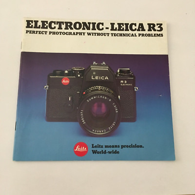TECHNICAL MANUAL FOR THE ELECTRONIC-LEICA R3 CAMERA, LENSES AND ACCESSORIES
