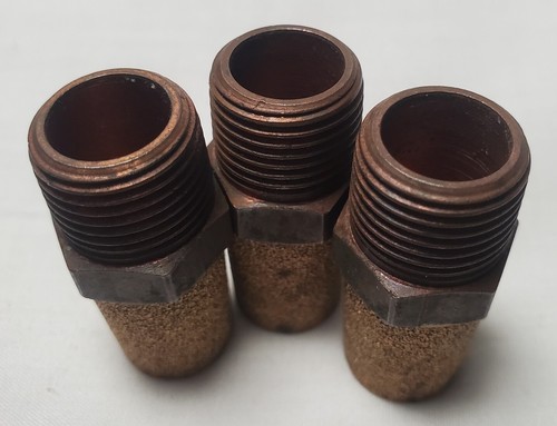 Silenciador de escape neumático de latón silenciador de aire 3 piezas 1/2" NPT rosca macho - Imagen 7 de 7