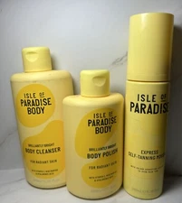 Isle Of Paradise Brilliantly Bright Body Cleanser, Self Tanning Mousse & Polish