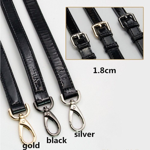 Handbag Black Patent Leather Shoulder Bag Strap Crossbody Replacement Adjustable - Picture 5 of 6