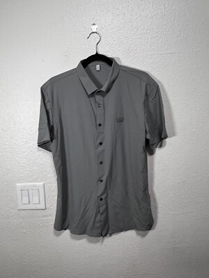 Salvatore Ferragamo Button Up Short Sleeve Shirt Size L Gray Men's