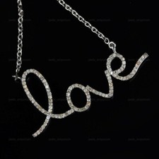 Natural Diamond 925 Sterling Silver Chain Engagement Necklace