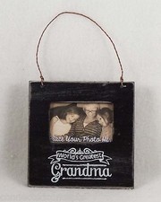 Christmas Wooden Frame Christmas Ornament - World's Greatest Grandma NEW