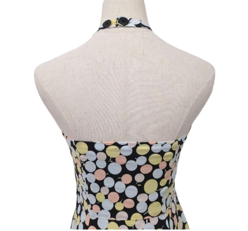 Abito midi vintage Y2K Marc Jacobs multicolore a pois Halter pastello taglia 8 - Foto 9 di 15