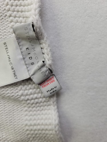 Stella McCartney Kids Baby Blanket Rabbit Knit Cotton Wool Blend White - Picture 8 of 10