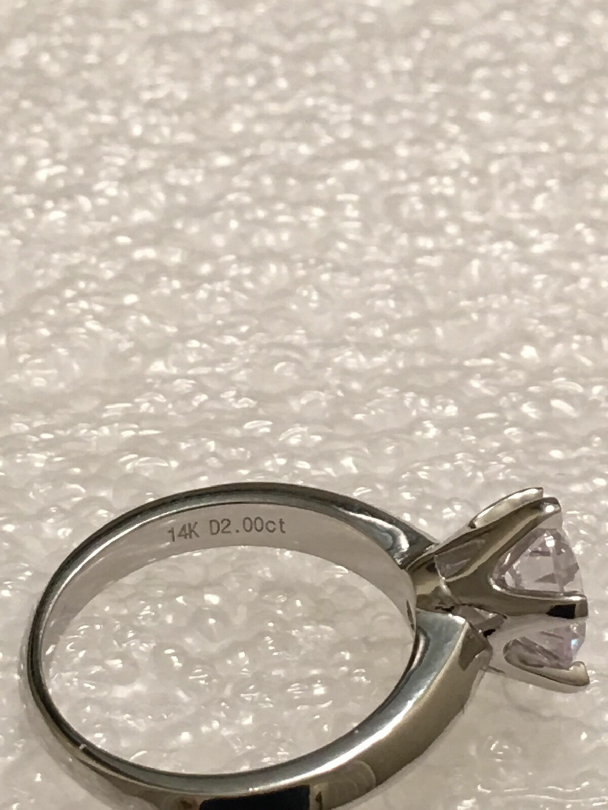 2 CT ROUND CUT DIAMOND SOLITAIRE ENGAGEMENT RING 14K WHITE GOLD Finish ...