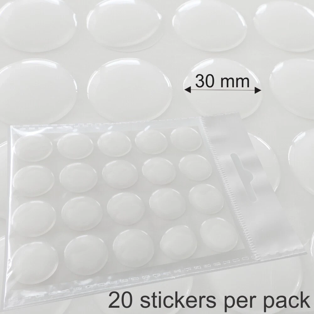 Stickers époxy transparents ronds 1 pouce, stickers époxy