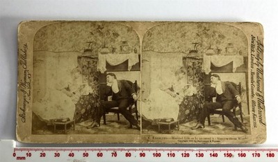 EXPECTED MARRIED LIFE AS HE PICTURED IT Antique UNDERWOOD Victorian Stereoview